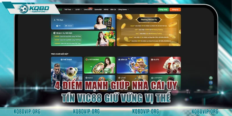 4 điểm mạnh giúp nhà cái uy tín VIC88 giữ vững vị thế