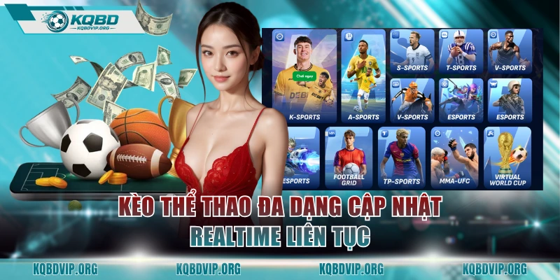 Kèo thể thao đa dạng cập nhật realtime liên tục