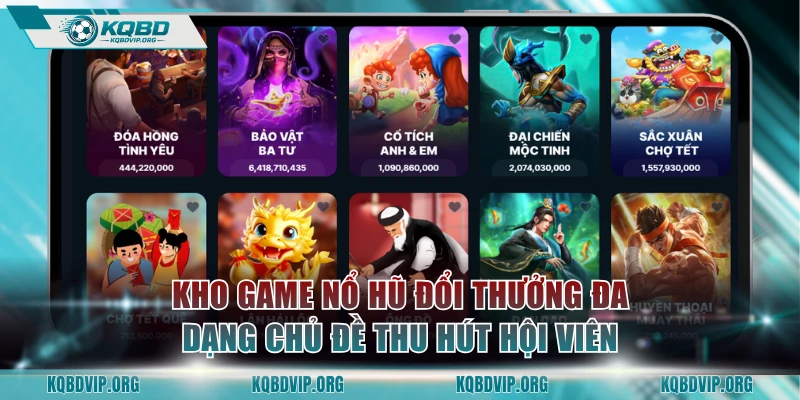 Kho game nổ hũ đổi thưởng đa dạng chủ đề thu hút hội viên