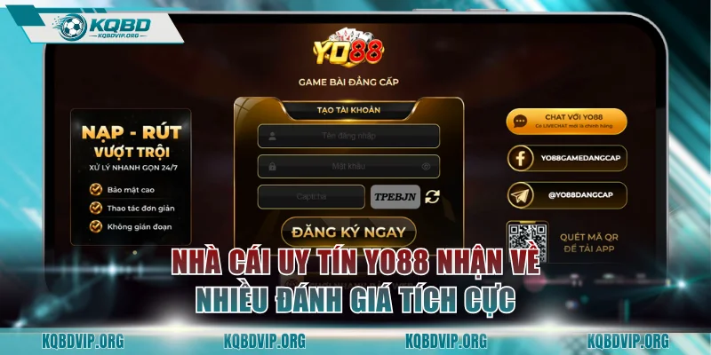 Nhà cái uy tín YO88 được đánh giá cao