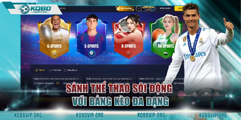 Sảnh thể thao sôi động với bảng kèo đa dạng