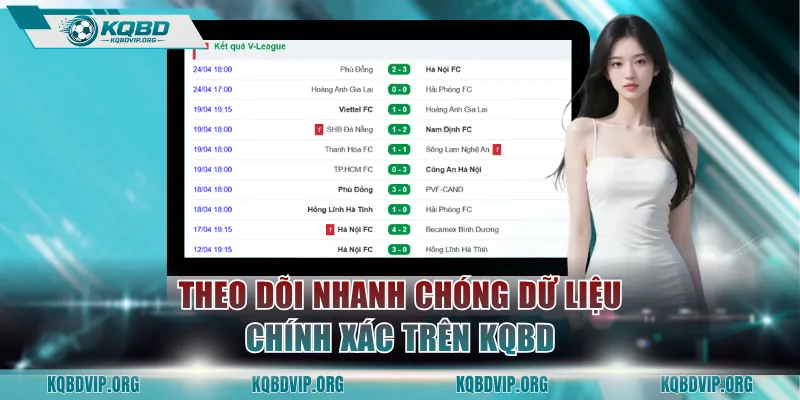 Theo dõi nhanh chóng dữ liệu chính xác trên KQBD