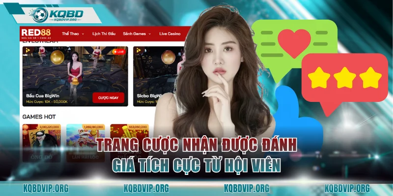 Trang cược nhận được đánh giá tích cực từ hội viên 