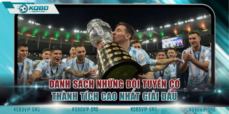 Danh sách những đội tuyển có thành tích cao nhất giải đấu
