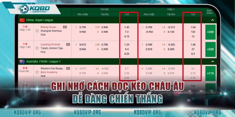 Ghi nhớ cách đọc kèo châu Âu dễ dàng chiến thắng