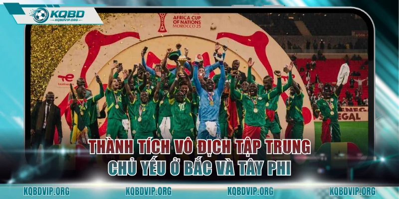 Thành tích vô địch giải đấu tập trung chủ yếu ở Bắc và Tây Phi